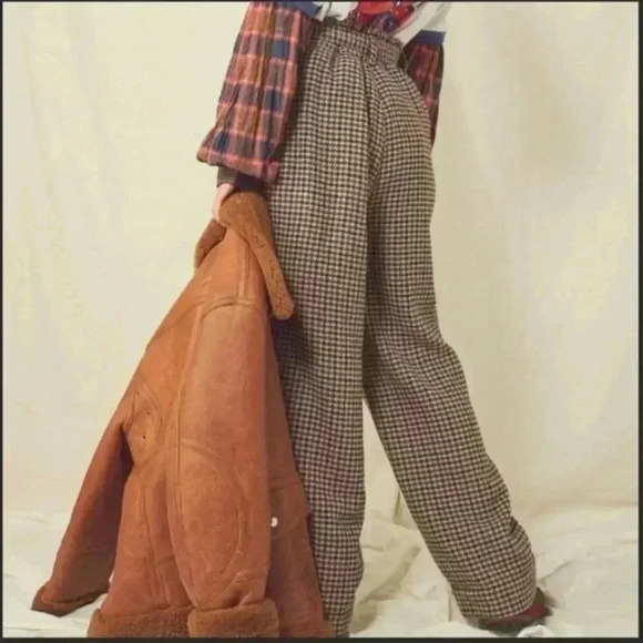 Free People Maryam Houndstooth Paper-Bag Slack size M - Picture 2 of 7